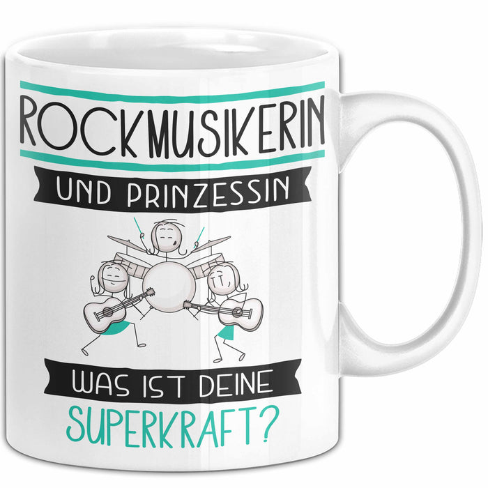 Rockmusikerin Und Prinzessin Tasse Geschenk Für Eine Rockmusikerin Geburtstag Was Ist Deine Superkraft Weiß Trendation