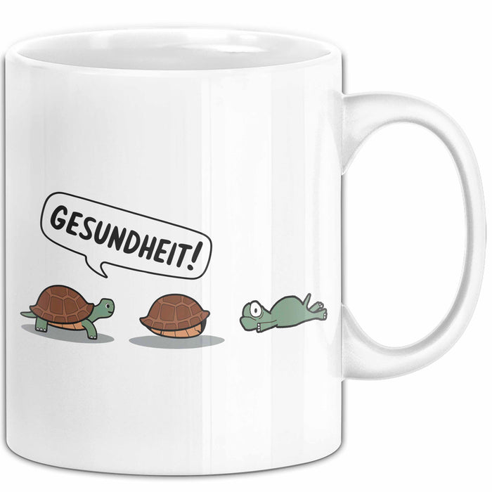 Schildkröte Tierliebhaber Tasse Geschenk Lustige Geschenkidee Spruch Gesundheit Weiß Trendation