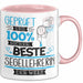 Beste Segellehrerin Der Welt Tasse Geschenk für Eine Segellehrerin Geprüft Und Sicher Geschenkidee Geburtstag Weihnachten Rosa Trendation