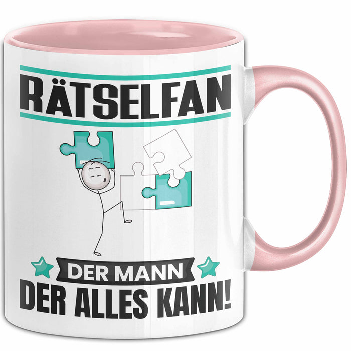 Rätselfan Tasse Geschenk für Rätselfan Der Mann Der Alles Kann Geschenkidee zum Geburtstag Rosa Trendation