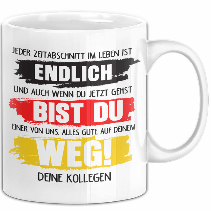 Office Arbeitskollege Tasse Geschenk Lustige Geschenkidee Spruch Alles Gute Auf Deinem Weg Deine Kollegen Weiß Trendation