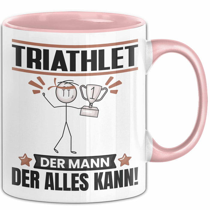 Triathlet Tasse Geschenk für Triathlet Der Mann Der Alles Kann Geschenkidee zum Geburtstag Rosa Trendation