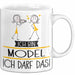 Geschenk für Model Tasse Lustige Geschenkidee Geburtstag Ich Bin Model Ich Darf Das Weiß Trendation