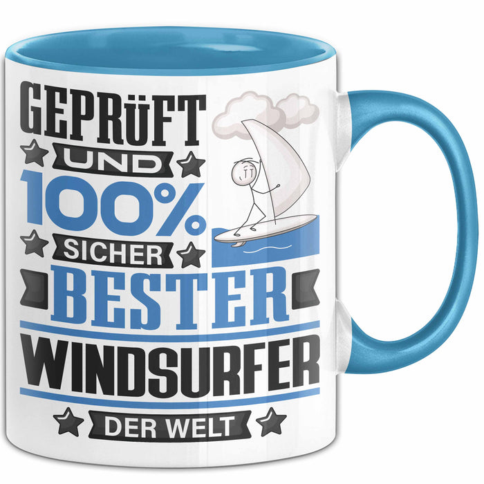 Windsurfer Geschenk Lustiger Spruch für Windsurfer Geschenkidee Bester Windsurfer Der Welt Blau Trendation