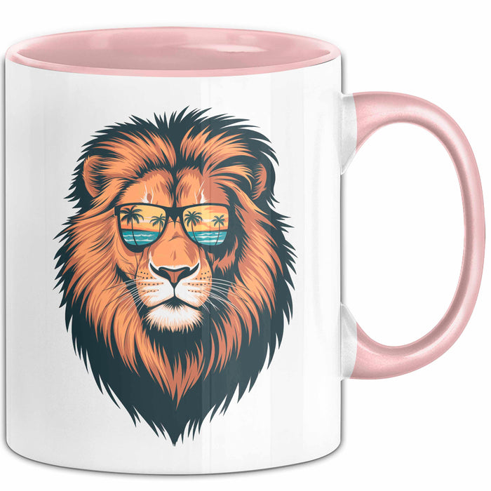 Löwenkunst Sonnenbrille Tasse Geschenk Lustige Geschenkidee Spruch Rosa Trendation