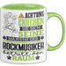 Rockmusiker Geschenk Tasse Lustiger Spruch Erheben Sie Sich Der Rockmusiker Betritt den Raum Grün Trendation