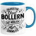 Silvester Ohne Böllern Ist Möglich Aber Sinnlos Tasse Geschenk Silvester-Fan Dekoration 2025 Deko Kaffee-Becher Blau Trendation