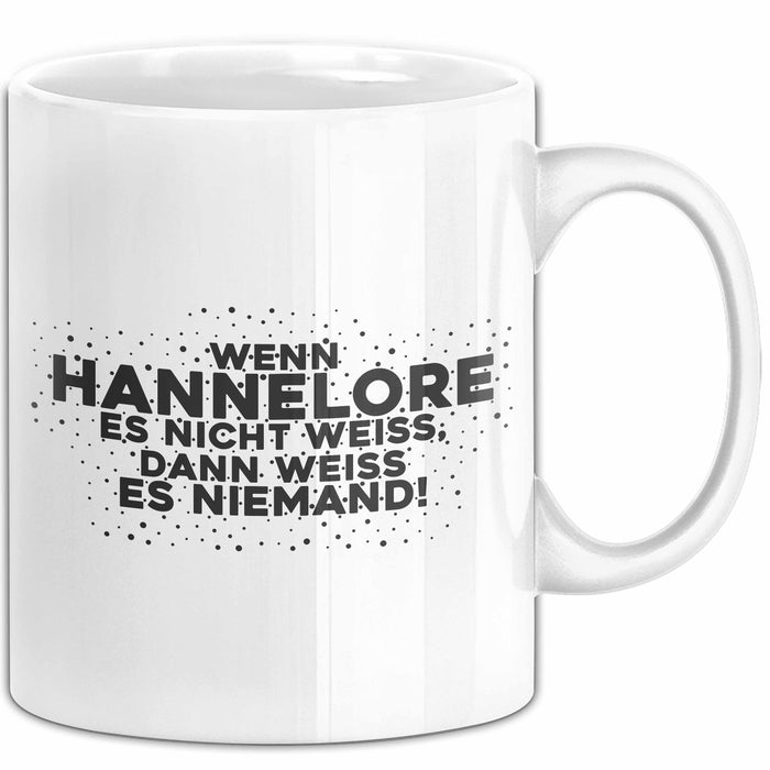 Hannelore Tasse Wenn Hannelore Es Nicht Weiss, Dann Weiss Es Niemand!