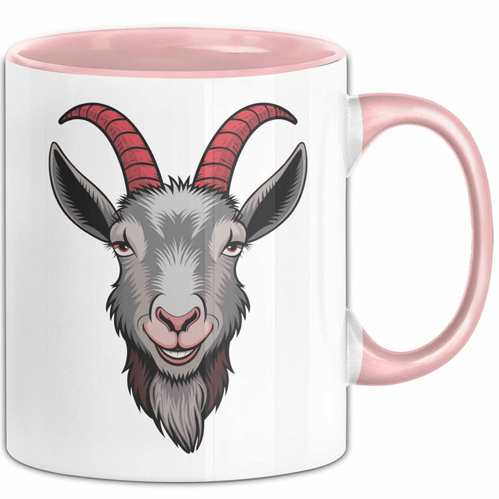 Ziegenliebhaber Tasse Geschenkidee Stalltier Enthusiast Geschenkidee Lustig Rosa Trendation