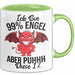 Engel Teufel Tasse Geschenk Lustige Geschenkidee Spruch Ich Bin 99% Engel Grün Trendation