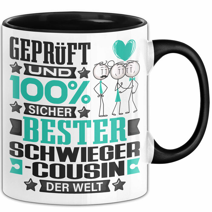 Schwiegercousin Geschenk Lustiger Spruch für Schwiegercousin Geschenkidee Bester Schwiegercousin Der Welt Schwarz Trendation
