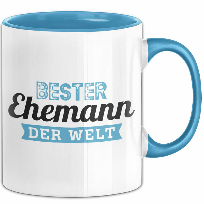 Bester Ehemann Der Welt Tasse Geschenk Becher Jahrestag Blau Trendation