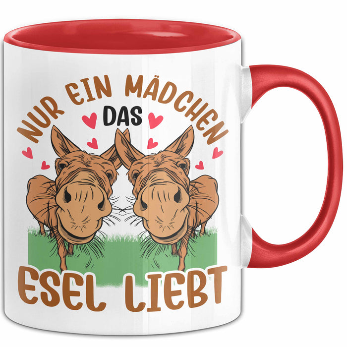 Esel-Liebhaberin Tasse Geschenk Mädchen Frauen Esel-Liebhaber Geschenkidee Becher Rot Trendation