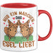 Esel-Liebhaberin Tasse Geschenk Mädchen Frauen Esel-Liebhaber Geschenkidee Becher Rot Trendation