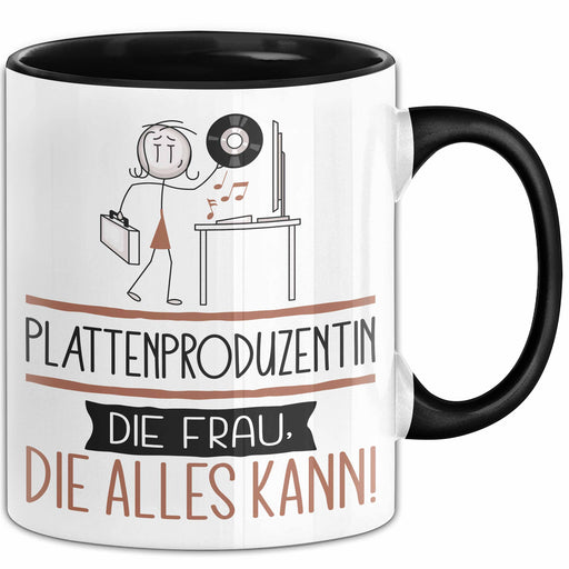 Plattenproduzentin Geschenk Tasse Becher Die Frau Die Allen Kann Geschenkidee für eine Plattenproduzentin Lustig Trendation