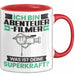 Abenteuerfilmer Tasse Geschenk für Abenteuerfilmer Geburtstag Lustiger Spruch Kaffee-Becher Was Ist Deine Superkraft Rot Trendation