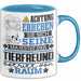 Tierfreund Geschenk Tasse Lustiger Spruch Erheben Sie Sich Der Tierfreund Betritt den Raum Blau Trendation