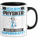 Physiker Tasse Geschenk für Physiker Geburtstag Lustiger Spruch Kaffee-Becher Was Ist Deine Superkraft Schwarz Trendation