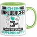 Influencer Tasse Geschenk für Influencer Geburtstag Lustiger Spruch Kaffee-Becher Was Ist Deine Superkraft Grün Trendation