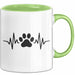 Hund Tierliebhaber Herzschlag Tasse Geschenk Lustige Geschenkidee Spruch Grün Trendation