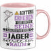 Jäger Geschenk Tasse Lustiger Spruch Erheben Sie Sich Der Jäger Betritt den Raum Rosa Trendation