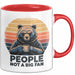 Introvertierter Bär Tasse Geschenk Lustige Geschenkidee People Not A Big Fan Rot Trendation