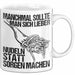 Sarkastischer Sarkasmus Tasse Geschenk Lustige Geschenkidee Spruch Manchmal Sollte Man Sich Lieber Nudeln Statt Sorgen Machen Weiß Trendation