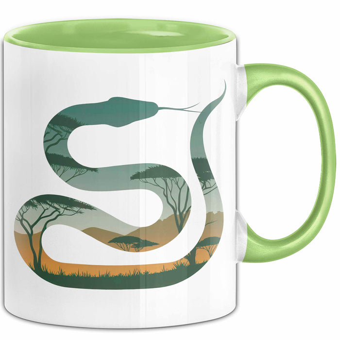 Reptil Schlange Tier Tasse Geschenk Lustige Geschenkidee Spruch Grün Trendation