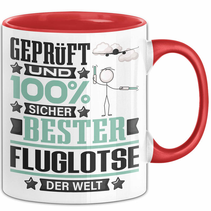 Fluglotse Geschenk Lustiger Spruch für Fluglotse Geschenkidee Bester Fluglotse Der Welt Rot Trendation