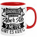 Handball Geschenk Tasse Geschenkidee Handball-Spieler Handballspielerin Mädchen Jungs Kaffee-Becher Ab 9 Meter Gibt Es Krieg Rot Trendation