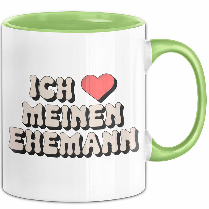 Ehefrau Ehefrauen Verheiratete Frauen Sarkasmus Tasse Becher Geschenk Lustige Geschenkidee Spruch Ich Meinen Ehemann Grün Trendation