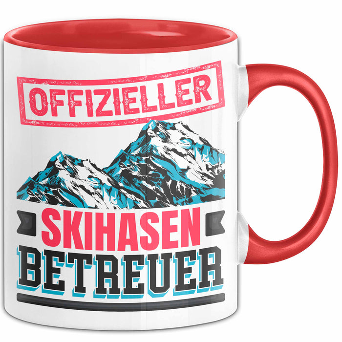 Ski Tasse Geschenk Grafik Offizieller Skihasen Betreuer Becher Rot Trendation