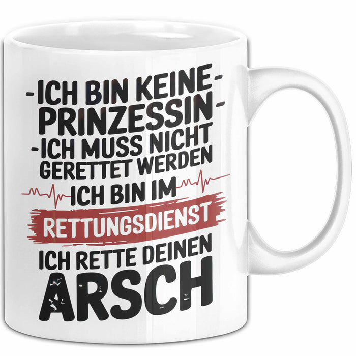 Sanitäter Tasse Geschenk Rettungsdienst Notfalldienste Weiß Trendation