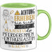 Pferderennen-Enthusiastin Tasse Geschenk Lustiger Spruch Bitte Erheben Sie Sich Seine Majestät Die Pferderennen-Enthusiastin Betritt Den Raum Grün Trendation