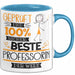 Beste Professorin Der Welt Tasse Geschenk für Eine Professorin Geprüft Und Sicher Geschenkidee Geburtstag Weihnachten Blau Trendation