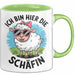 Schaf Tier Tasse Geschenk Lustige Geschenkidee Spruch Ich bin hier die Schäffin Grün Trendation