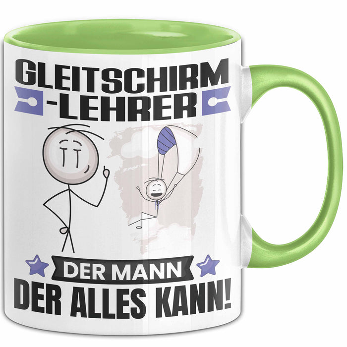Gleitschirmlehrer Tasse Geschenk für Gleitschirmlehrer Der Mann Der Alles Kann Geschenkidee zum Geburtstag Grün Trendation
