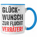 Trendation - Jobwechsel Tasse Geschenk Kollegin Kollege Lustig Abschiedsgeschenk Sprüche Glückwunsch Zur Flucht Trendation