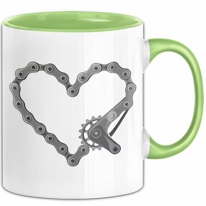 Radfahrer Tasse Geschenkidee für Fahrradfahrer Grün Trendation