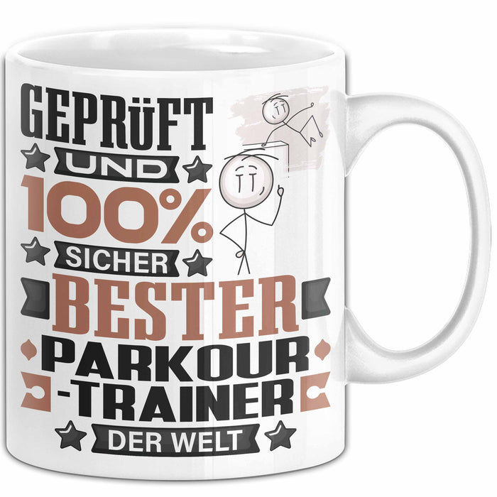 Parkour-Trainer Geschenk Lustiger Spruch für Parkour-Trainer Geschenkidee Bester Parkour-Trainer Der Welt Weiß Trendation