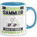 Sammler Tasse Geschenk für Sammler Geburtstag Lustiger Spruch Kaffee-Becher Was Ist Deine Superkraft Blau Trendation
