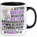 Wildtierforscher Geschenk Tasse Lustiger Spruch Erheben Sie Sich Der Wildtierforscher Betritt den Raum Schwarz Trendation