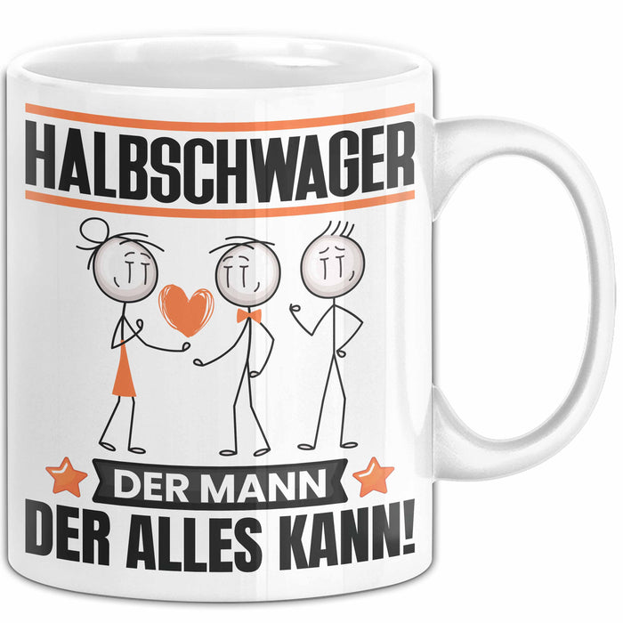 Halbschwager Tasse Geschenk für Halbschwager Der Mann Der Alles Kann Geschenkidee zum Geburtstag Weiß Trendation