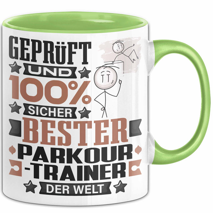 Parkour-Trainer Geschenk Lustiger Spruch für Parkour-Trainer Geschenkidee Bester Parkour-Trainer Der Welt Grün Trendation