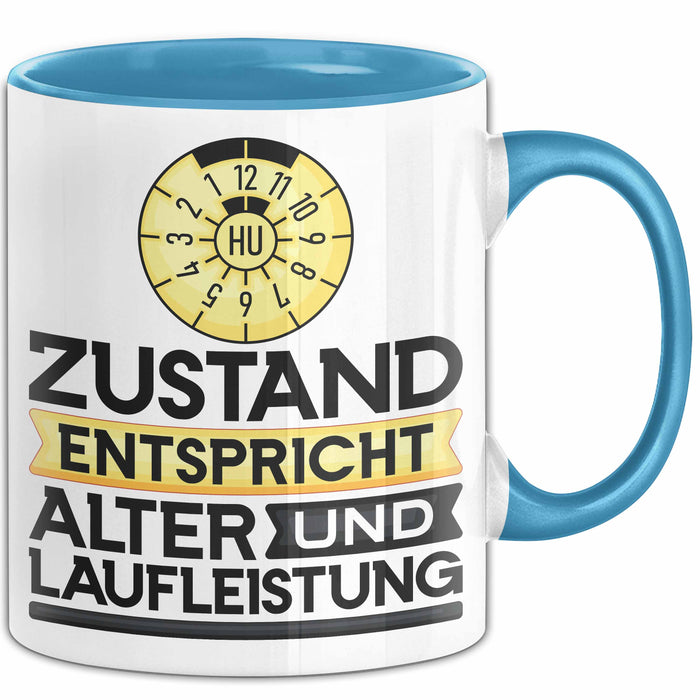 TÜV Alter Tasse Geschenk Lustiger Spruch Geburtstag Humor Blau Trendation