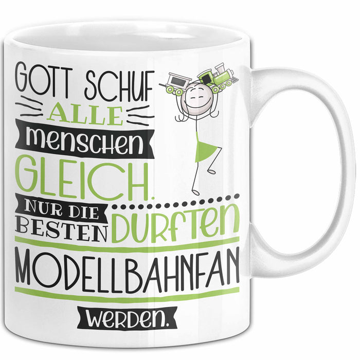 Modellbahnfan Geschenk Becher Tasse Gott Schuf Alle Menschen Gleich Nur Die Besten Durfeten Modellbahnfan Werden Geschenkidee Lustig Weiß Trendation