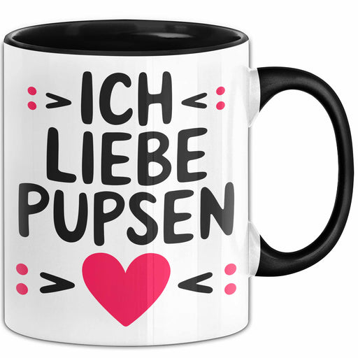 Lustige Tasse Geschenk Ich Liebe Pupsen Geschenkidee Furz Humor Schwarz Trendation