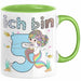 5. Geburtstag Mädchen Geschenk Meerjungfrau Geschenk Tasse für Mädchen Nymphe Nixe Becher Grafik Grün Trendation