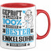 Enkelsohn Geschenk Lustiger Spruch für Enkelsohn Geschenkidee Bester Enkelsohn Der Welt Rot Trendation