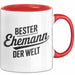 Guter Ehemann Verheiratete Männer Jungen Tasse Becher Geschenk Lustige Geschenkidee Spruch Bester Ehemann Der Welt Rot Trendation